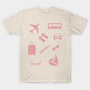 Essential Travel Drawing Sticker Set, Pastel pink, Holiday gift, Summer 2024 Gift T-Shirt